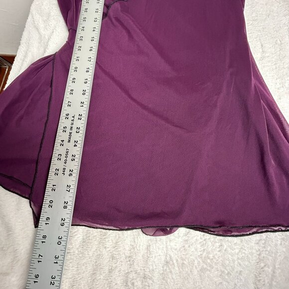 Cynthia Ashby Women's Crew Neck Sheer 3/4 Sleeve Casual Wrap Blouse Purple Small - Picture 8 of 8